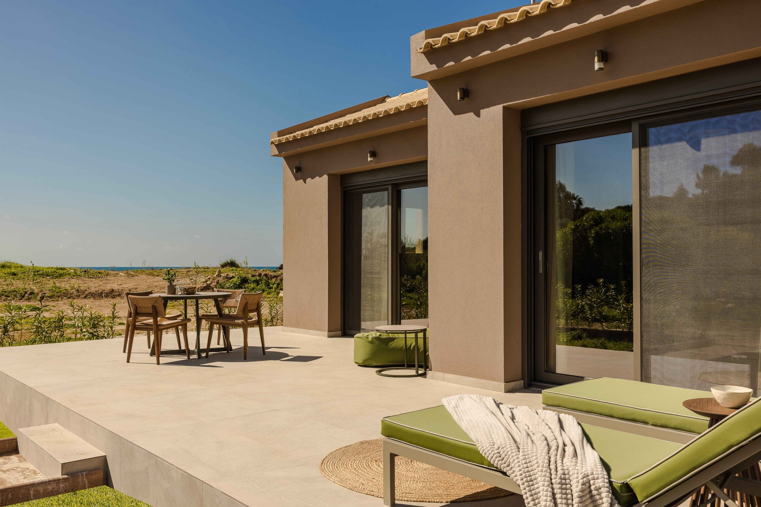 Footprints Villa Vatsa Kefalonia Sunbeds Footprints Villa Vatsa Kefalonia Sunbeds